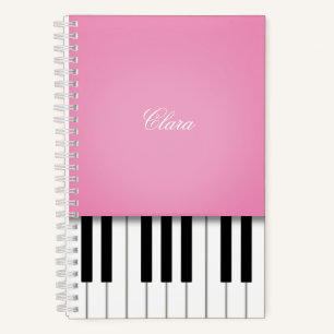Mooie Roze Pianomuziek Toetsenbord Persoonlijk Notitieboek