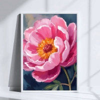 Mooie Roze Pioen | Bloem Schilderen Aquarel