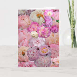 Mooie Roze Pioen Collage  Kaart