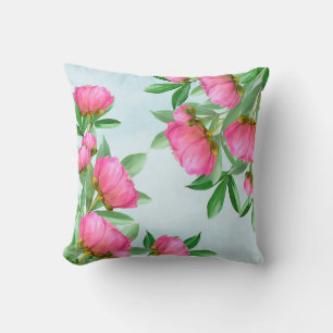 Mooie Roze Pioenboeket Kussen