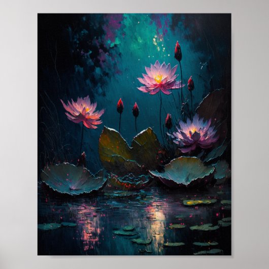 Mooie Roze Pond Flowers Poster (Voorkant)