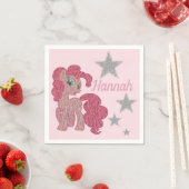 Mooie Roze Pony Persoonlijk Servet (Insitu)