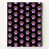 Mooie roze poten op zwart notitieboek (Achterkant)