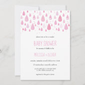Mooie Roze Regendruppels Koppel Baby Shower Kaart (Voorkant)