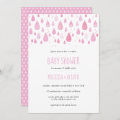 Mooie Roze Regendruppels Koppel Baby Shower Kaart (Voorkant / Achterkant)