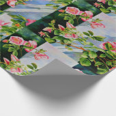 Mooie roze rood witte rozen waterverf bloemenmolen cadeaupapier (Hoek)