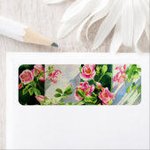 Mooie roze rood witte rozen waterverf bloemenmolen etiket (Insitu)