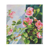 Mooie roze rood witte rozen waterverf bloemenmolen notitieblok (Voorkant)