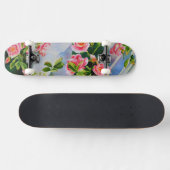 Mooie roze rood witte rozen waterverf bloemenmolen skateboard (Horizontaal)