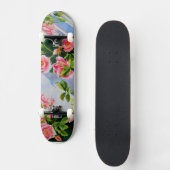 Mooie roze rood witte rozen waterverf bloemenmolen skateboard (Voorkant)