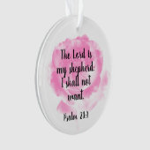 Mooie Roze Roos Bijbelcitaat Psalm 23 Ornament (voorkant)