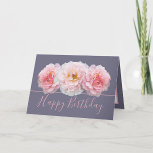 Mooie Roze Roos Bloemen Boeket Verjaardag Kaart