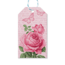 Mooie roze roos cadeaukaartjes - vintage collage