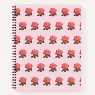 Mooie Roze Roos Patroon Notitieboek