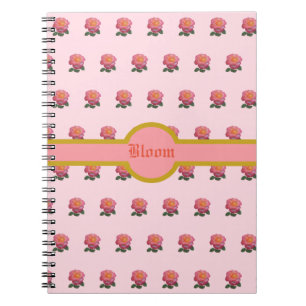 Mooie roze roos patroon notitieboek