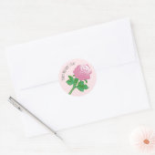 Mooie Roze Roos Ronde Sticker (Envelop)