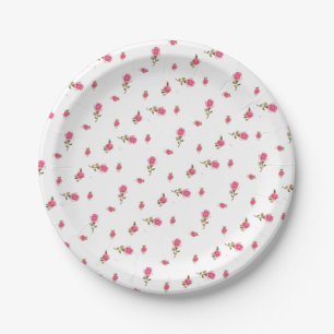 Mooie Roze Roosknop Papieren borden Persoonlijk Bordje