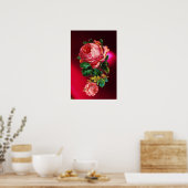 MOOIE ROZE ROSEN POSTER (Keuken)