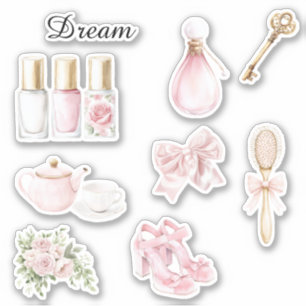 Mooie Roze Roze Bloem Nagellak Sticker