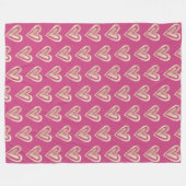 Mooie Roze & Roze Gouden Harten Fleece Deken (Voorkant (Horizontaal))