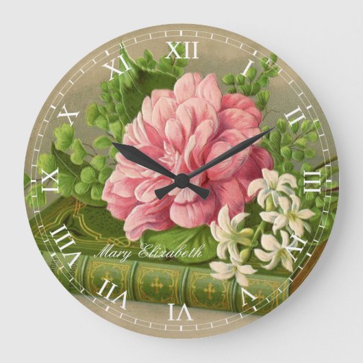 Mooie  roze roze roze cijfers afdrukken Romeinse c Grote Klok (Voorkant)