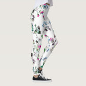 Mooie roze roze roze en blauwe bloem Leggings (Rechts)