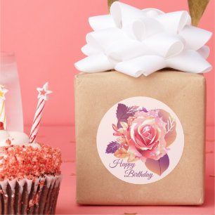 Mooie Roze Roze Roze Roze Ronde Sticker