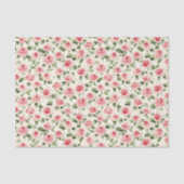 Mooie Roze Rozen Bloemige Bruidsdouche Tissuepapier (Voorkant)