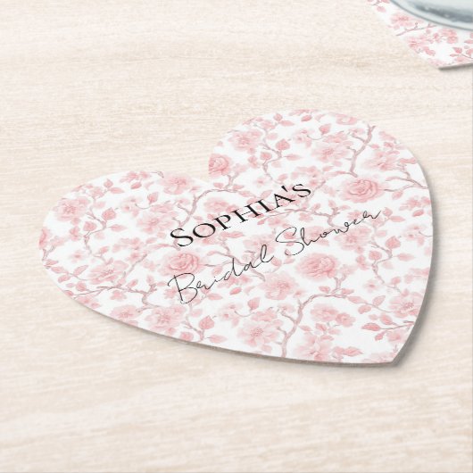 Mooie Roze Rozen Bloemige Bruidsfeest Kartonnen Onderzetters (Gekanteld)