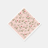 Mooie Roze Rozen Bloemige Bruiloftsdouche Servetten (Hoek)