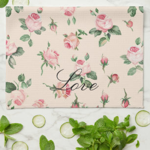 Mooie Roze Rozen Bloemrijke Bruidsdouche Theedoek