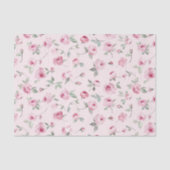 Mooie Roze Rozen Bloemrijke Bruiloftsdouche Tissuepapier (Voorkant)