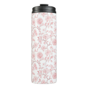 Mooie Roze Rozen Bloemstuk Thermosbeker