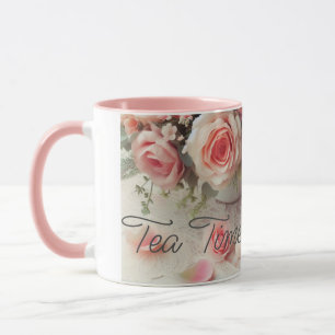 Mooie Roze Rozen Combinatie Mok