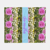 Mooie roze rozen en Daisies Floral Fleece Deken (Voorkant (Horizontaal))