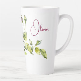 Mooie Roze Rozen en Vaas Latte Mok