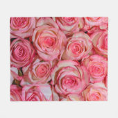 Mooie roze rozen fleece deken (Voorkant (Horizontaal))