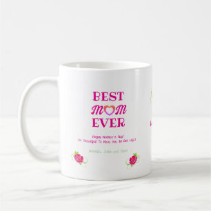 Mooie Roze Rozen Hart Beste Moeder Ooit Moederdag Koffiemok