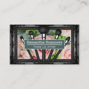 Mooie roze rozen   Make-uppenselen Visitekaartje