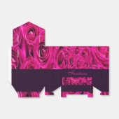 Mooie roze rozen monogram bedankdoosjes (Uitgevouwen)