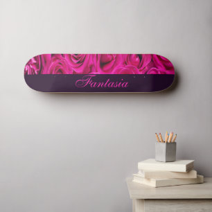Mooie roze rozen monogram skateboard