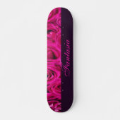 Mooie roze rozen monogram skateboard (Voorkant)