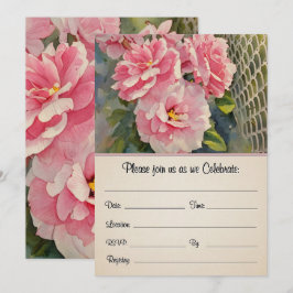 Mooie Roze Rozen Op de Voor- en Achterkant van Uit Kaart