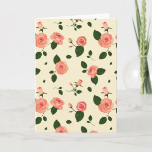 Mooie Roze Rozen Pastel Roze Patroon Kaart