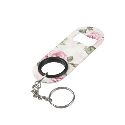 Mooie Roze Rozen Romantische Liefde Mini Flessenopener (Achterkant Gekanteld)