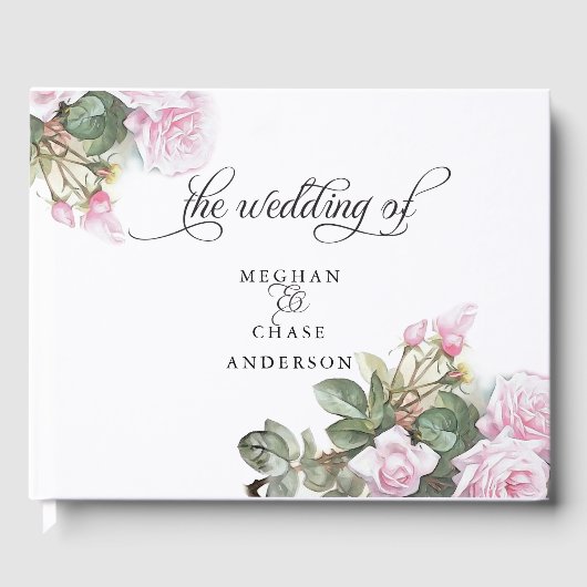 Mooie roze rozen rozen BarefootBride™ Gastenboek (Voorkant)