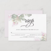 Mooie roze rozen rozen BarefootBride™ RSVP Kaartje (Voorkant / Achterkant)