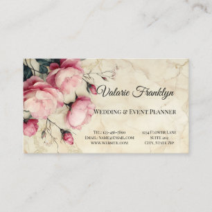 Mooie Roze Rozen Wedding Event Planner Visitekaartje