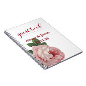 Mooie roze rozen witte bruiloft notitieboek