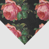 MOOIE ROZE ROZEN, zwarte bloemen Tissuepapier (Detail)